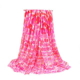 FLORAL PRINTED SATIN SCARF ELEGANT BEACH SHAWL_CWASC0683