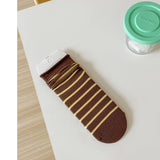 Women Hemmed Striped Straight Socks_Cwms0290