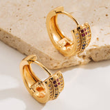 STARRY HOOP EARRINGS GOLD PLATED UNIQUE DESIGN_CWMM8534