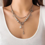 BEADED NECKLACE WITH STAR SHAPED PENDANT TASSELS_CWAJE1158