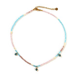 STAINLESS STEEL CHERRY NECKLACE WITH BOW CHARM_CWMM8826