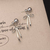 NEW SIMPLE FASHION BOW PEARL EARRINGS FOR WOMEN_CWAJE2990