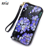 FASHION COWHIDE LONG ZIPPER GENUINE LEATHER WALLET_CWAB3736