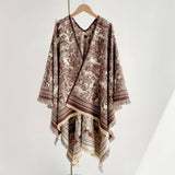 All-Season Warm Shawl Women Thick Poncho Cape_Cwocasl00081
