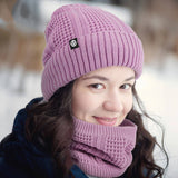 Winter Wool Warm Plus Fleece Scarf Three Piece Set_Cwmm2811