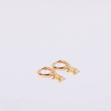 POLISHED GEOMETRIC HOLLOW EARRINGS STAINLESS_CWAJE5031