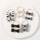 DOUBLE BOW HAIR CLIPS SET WITH PEARLS FOR GIRLS_CWAHA6736