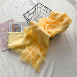 COTTON LINEN SOLID COLOR BEACH SHAWL SCARF _CWASC0197