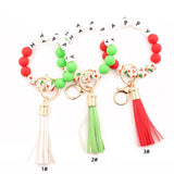 CHRISTMAS BEAD BRACELET CARD HOLDER KEYCHAIN_CWMM1331