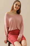 Women Casual V Neck Blouse_Cwttl1407