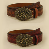 Buckle Embossed Pattern Eng Ved Belt_Cwmm3941