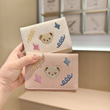 Cute Embroidered Bear Trifold Wallet_Cwab06216