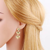 GOLD PLATED HEART SHAPED PENDANT EARRINGS_CWAJE0992