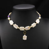 NATURAL FRESHWATER PEARL PETAL NECKLACE_CWAJE3824