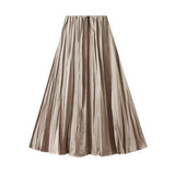 FLOWING PLEATED A LINE SKIRT WITH WIDE SWING_CWBMS0299