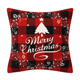 CHRISTMAS FESTIVE RED PLAID SNOWMAN PILLOWCASE_CWMM1386