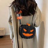 HALLOWEEN PUMPKIN DIAGONAL SMALL ROUND BAG_CWAB0982