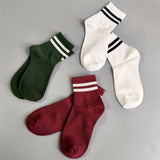 2 STRIPE COTTON MID SOCKS FOR WOMEN WHOLESALE_CWMS070