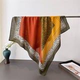 Vintage Herringbone Cotton Linen Small Scarf_Cwasc03428