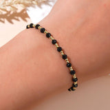 FASHIONABLE COPPER BEADS AND BLACK CRYSTAL BRACELET_CWMM3805