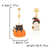 PUMPKIN SKULL BAT FUNNY HALLOWEEN EARRINGS_CWAJE2429