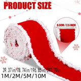 Cwmm10191_Red And White Christmas Bow Ribbon For Gift Diy