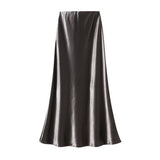 ELEGANT PLEATED SATIN FISHTAIL SKIRT_CWBMS0287