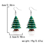 CHRISTMAS TREE SNOWFLAKE EARRINGS_CWAJE2397
