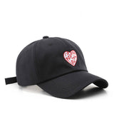 Vintage Heart Embroidered Cotton Baseball Cap Cwah2855