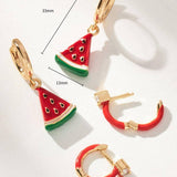 COLORFUL FRUIT ZIRCON EARRINGS STAINLESS STEEL_CWAJE4980