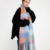 NEW PLAID TASSEL SCARF FOR WOMEN WINTER WARMTH_CWASC0341