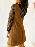 Loose high-waisted midi dress with no sleeves