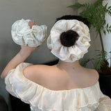 PINK FLORAL 4 LAYER SCRUNCHIE FOR LOW BUNS_CWAHA5517