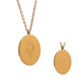 GOLD STAINLESS STEEL DECEMBER FLOWER NECKLACE_CWMM3778