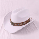BOHO WESTERN WIDE BRIM FELT HAT FOR TRAVEL SUN_CWAH3658
