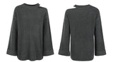 Solid Color Crew Neck Drop Shoulder Sweater