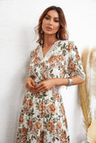 V-Neck Fashion Print Long Dress