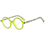 FLORAL ARM HEXAGON ROUND SUNGLASSES CUTE LOOK_CWASG1179