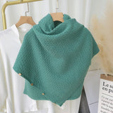 NEW KNITTED CAPE BUCKLE SHAWL_CWASC0754