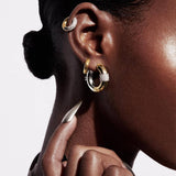 Vintage Golden Zircon Inlaid Rhinestone Earrings