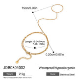 18K GOLD DOUBLE LAYER CHAIN RING BRACELET_CWAJE4640