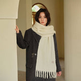 CHUNKY WOOL BLEND SCARF FOR WINTER SOLID COLOR_CWASC2361