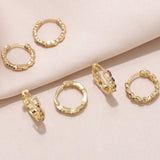 Versatile Round Gold-Plated Earrings And Studs