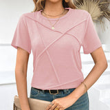 Solid Color Design Casual Short-Sleeved T-Shirt