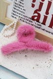 MULTICOLOR FAUX RABBIT FUR HAIR CLAW CLIP TWIST_CWAHA0153