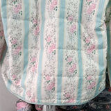 STRIPED FLORAL PRINT LOOSE QUILTED JACKET_CWOJA1552