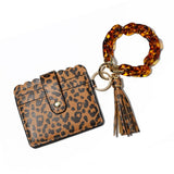 COLOR ACRYLIC CHAIN EMBROIDERED PU CARD WALLET_CWAB4996