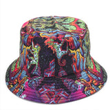 DOUBLE SIDED VINTAGE GRAFFITI PRINT BUCKET HAT_CWAH1546