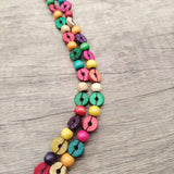 Wooden Bead Coconut Shell Pendant Necklace_Cwmm4856