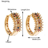 GOLD PLATED CZ HOOP EARRINGS WOMEN S CHIC STYLE_CWMM8519